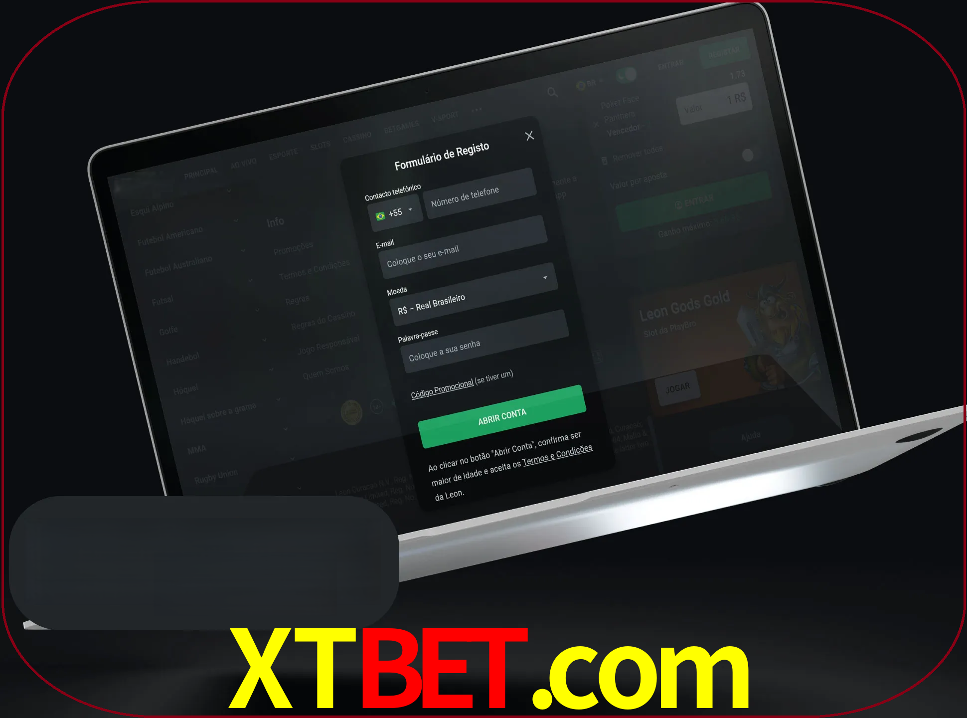 Abra o site da LeonBet e crie sua própria conta.